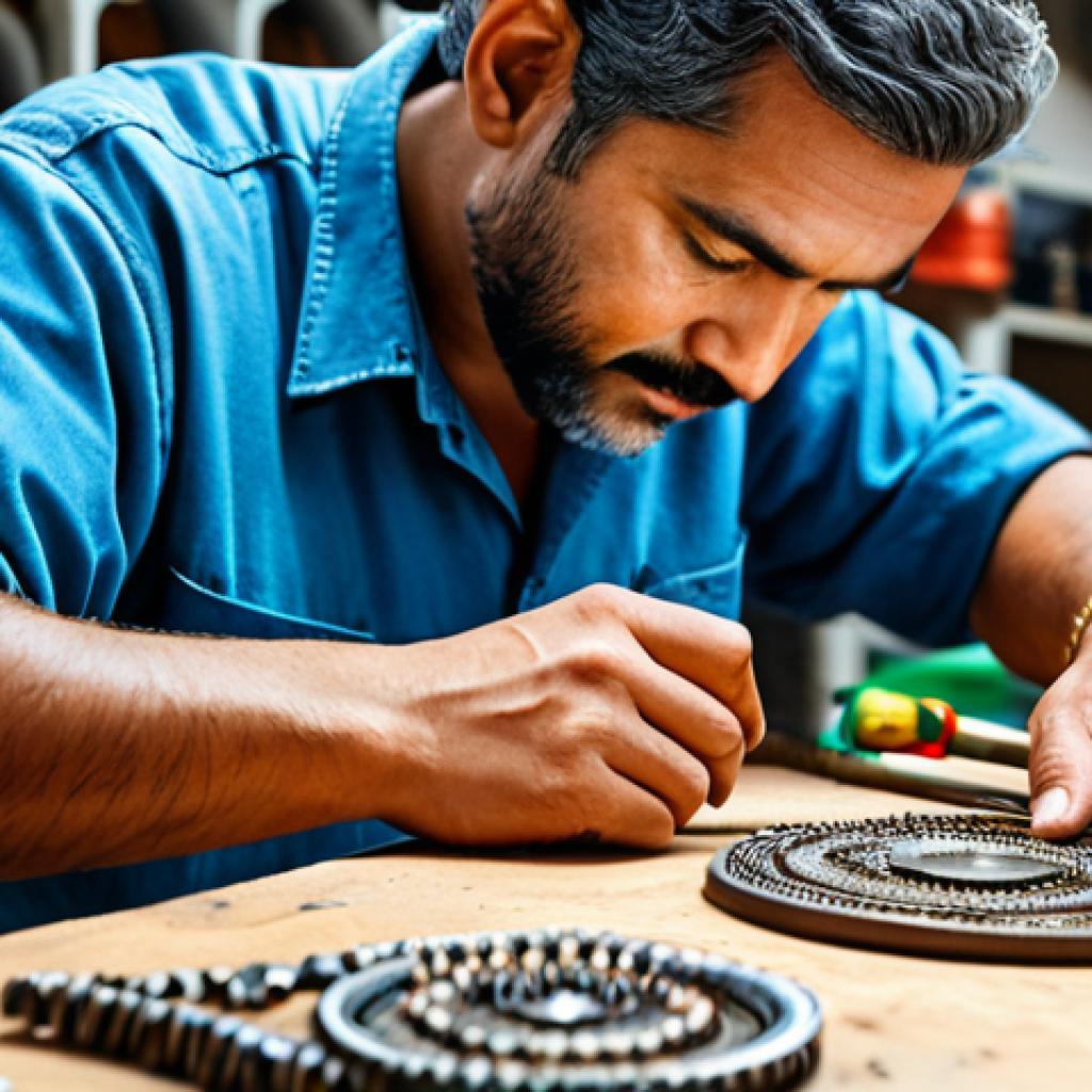 **
"A skilled artisan carefully crafting intricate jewelry in a brightly lit workshop, fully clothed in modest work attire, safe for work, appropriate content, professional setting, perfect anatomy, natural proportions, high-quality photograph, well-formed hands, proper finger count, family-friendly."
**